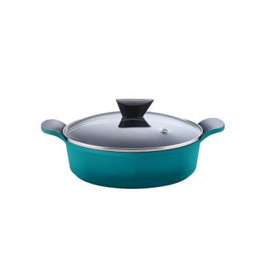 Neoflam Venn Low casserole with Glass Lid 24cm | Torquoise